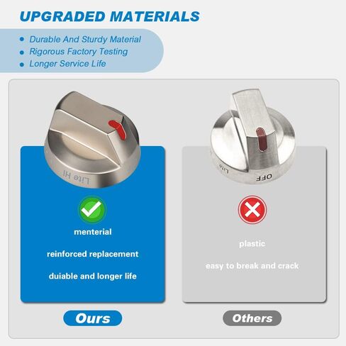 Bixegg DG64-00473B مقابض الموقد الأسود قطع غيار من الفولاذ المقاوم للصدأ لمقبض التحكم في موقد غاز سامسونج متوافق مع NX58M6850SG، NX58J7750SG، NX58J5600SG، NX58K7850SG (عبوة واحدة) in Kuwait