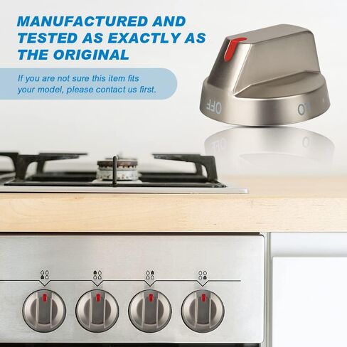 Bixegg DG64-00473B مقابض الموقد الأسود قطع غيار من الفولاذ المقاوم للصدأ لمقبض التحكم في موقد غاز سامسونج متوافق مع NX58M6850SG، NX58J7750SG، NX58J5600SG، NX58K7850SG (عبوة واحدة) in Kuwait