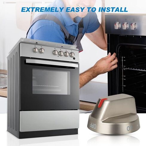 Bixegg DG64-00473B مقابض الموقد الأسود قطع غيار من الفولاذ المقاوم للصدأ لمقبض التحكم في موقد غاز سامسونج متوافق مع NX58M6850SG، NX58J7750SG، NX58J5600SG، NX58K7850SG (عبوة واحدة) in Kuwait