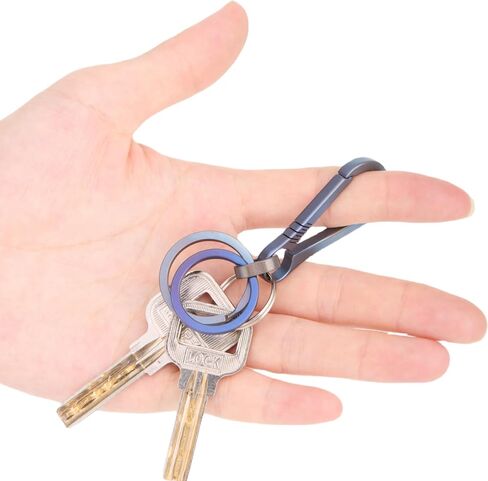 التيتانيوم حلقة تسلق المفاتيح مفتاح حامل التيتانيوم مفتاح كليب مع 2 Keyrings التيتانيوم in Saudi Arabia