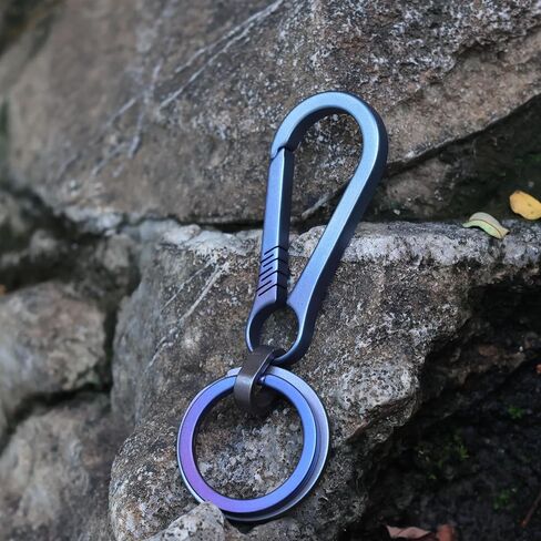 التيتانيوم حلقة تسلق المفاتيح مفتاح حامل التيتانيوم مفتاح كليب مع 2 Keyrings التيتانيوم in Saudi Arabia