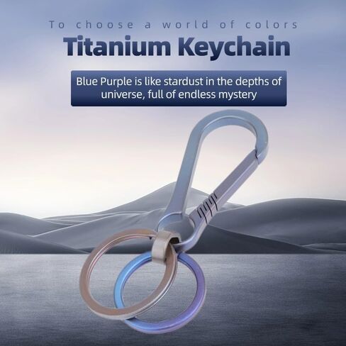 التيتانيوم حلقة تسلق المفاتيح مفتاح حامل التيتانيوم مفتاح كليب مع 2 Keyrings التيتانيوم in Saudi Arabia