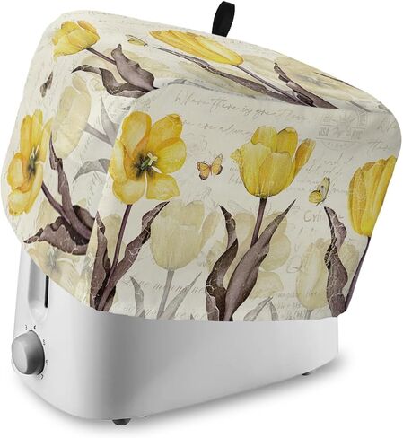 4 Slice Toaster Cover, Bread Machine Cover Honey Bee Daisy Flowers Sage Green Border Kitchen Appliance Dust Cover with Top Handle Fingerprint Protection Lightweight Kitchen Toaster Cover in Kuwait