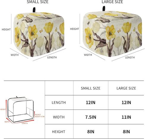 4 Slice Toaster Cover, Bread Machine Cover Honey Bee Daisy Flowers Sage Green Border Kitchen Appliance Dust Cover with Top Handle Fingerprint Protection Lightweight Kitchen Toaster Cover in Kuwait