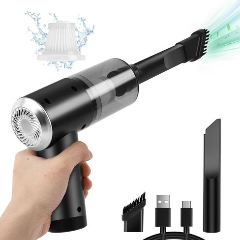 Auloea Mini Car Vacuum Cleaner(4500 pa) Portable Cordless Rechargeable,Tiny Handheld Vacuum, Computer Hand Vacuum for Keyboard and Laptop, Mini Hand Held Vac for Car and Home /V01/White in Saudi Arabia