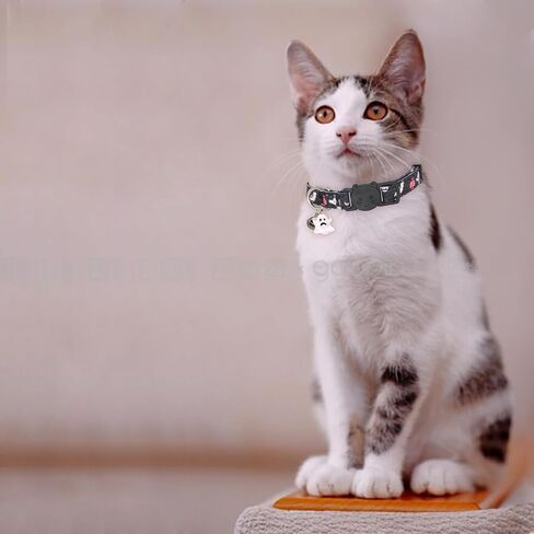Christmas Cat Collar, Cotton 2 Pack Cat Collar with Bells, Breakaway Collars for Girl Boy Kittens, Christmas in Kuwait