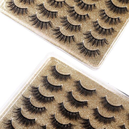 20 Pairs False Eyelashes Natural Fluffy Cat Eye Fake Eye Lashes 4 Styles Mixed Thick Wispy 5D Faux Mink Eyelashes Multipack in Saudi Arabia