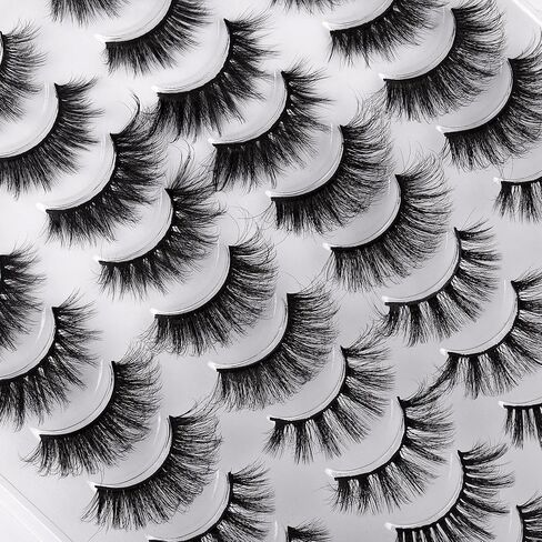 20 Pairs False Eyelashes Natural Fluffy Cat Eye Fake Eye Lashes 4 Styles Mixed Thick Wispy 5D Faux Mink Eyelashes Multipack in Saudi Arabia