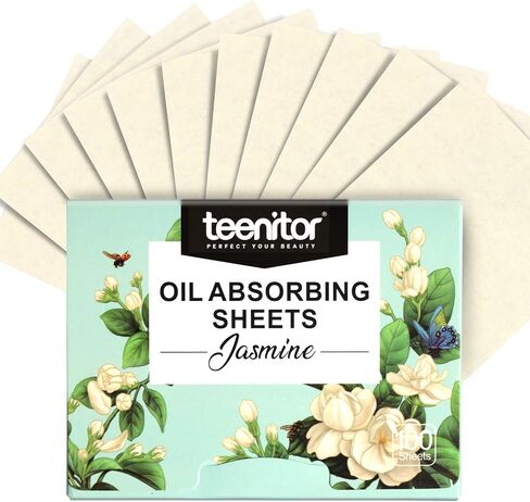 Teenitor 1000 Counts Oil Absorbing Sheets, Oil Blotting Paper, Oil Absorbing Tissues, Face Facial Natural Oil Control Film Blotting for Oily Skin Care Men Women-Jasmine in Saudi Arabia