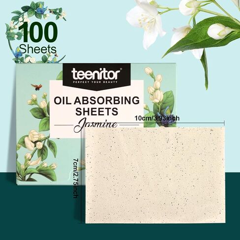 Teenitor 1000 Counts Oil Absorbing Sheets, Oil Blotting Paper, Oil Absorbing Tissues, Face Facial Natural Oil Control Film Blotting for Oily Skin Care Men Women-Jasmine in Saudi Arabia