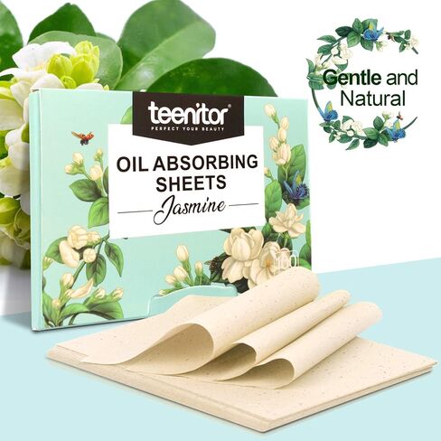 Teenitor 1000 Counts Oil Absorbing Sheets, Oil Blotting Paper, Oil Absorbing Tissues, Face Facial Natural Oil Control Film Blotting for Oily Skin Care Men Women-Jasmine in Saudi Arabia
