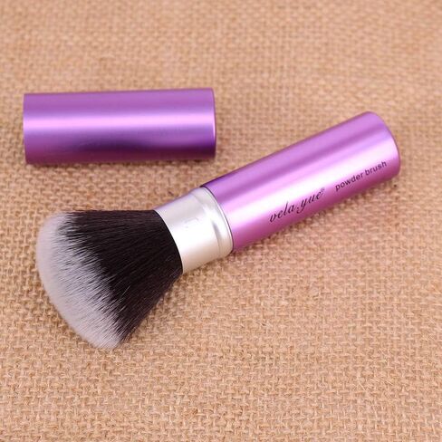 Vela.Yue Retractable Angled Face Powder Blush Bronzer Travel Kabuki Makeup Brush in Saudi Arabia