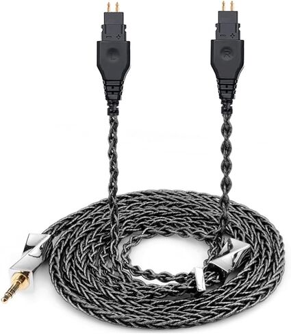 كابل بديل FAAEAL لسماعات Sennheiser HD650 HD660S HD600 HD6XX HD580 HD565 HD545 HD535، سلك سماعة رأس مطور 3.5 مم، 8 جدائل OCC وOFC خط سماعة أذن مطلي بالفضة 4.9 قدم (1.5 متر) (3.5 مم) in Kuwait