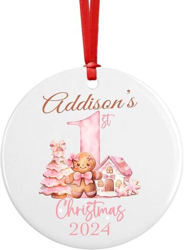 Babys First Christmas Ornament 2024, Personalized Keepsake for Girl Boy, My 1st Holiday Gift (Blue Year Only) in Kuwait