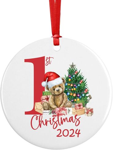 Babys First Christmas Ornament 2024, Personalized Keepsake for Girl Boy, My 1st Holiday Gift (Blue Year Only) in Kuwait