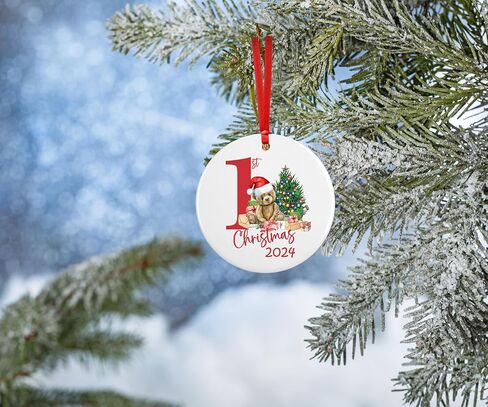 Babys First Christmas Ornament 2024, Personalized Keepsake for Girl Boy, My 1st Holiday Gift (Blue Year Only) in Kuwait