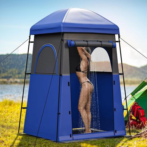 YITAHOME Camping Shower Tent, Portable 1 Room/2 Rooms Privacy Tent with Floor, Oversize Space Changing Tent for Shower Easy Set Up in Saudi Arabia