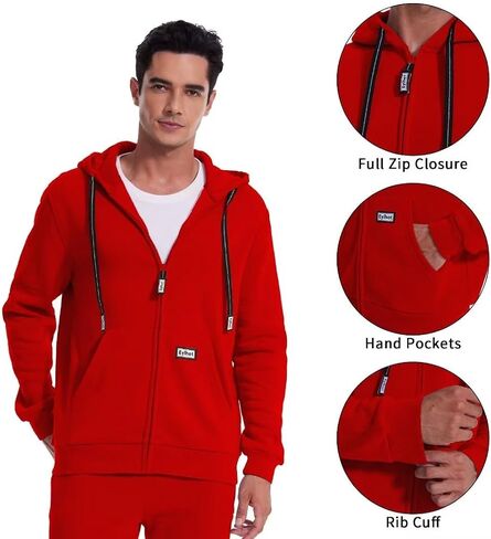 AKsit Men's Sweatsuit 2 Piece Hoodie Tracksuit Set Jogging Suits Outfit Casual Wear Activewear Zip Tracksuit Sports Set City Black Grey Camo M in Saudi Arabia