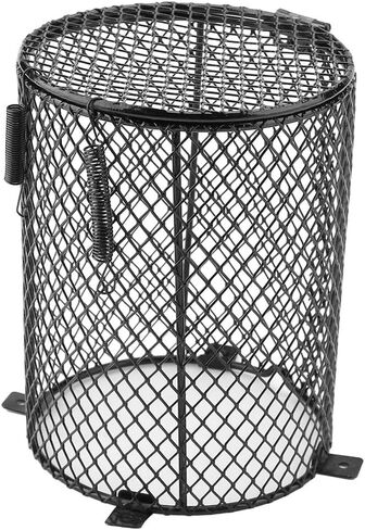 Anti-Scald Reptile Heating Lamp Shade Heat Lamp Light Mesh Cover Day Night Ceramic Light Bulb Heating Lampshade(Cylinder) (Square) in Saudi Arabia