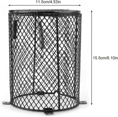 Anti-Scald Reptile Heating Lamp Shade Heat Lamp Light Mesh Cover Day Night Ceramic Light Bulb Heating Lampshade(Cylinder) (Square) in Saudi Arabia
