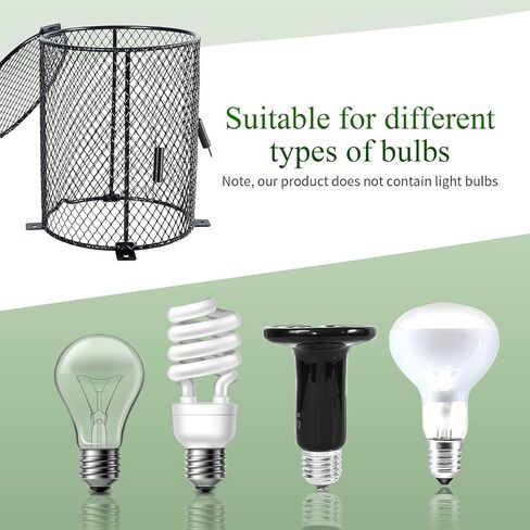Anti-Scald Reptile Heating Lamp Shade Heat Lamp Light Mesh Cover Day Night Ceramic Light Bulb Heating Lampshade(Cylinder) (Square) in Saudi Arabia