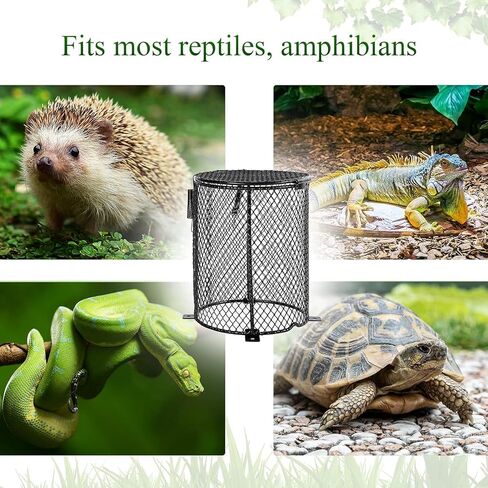 Anti-Scald Reptile Heating Lamp Shade Heat Lamp Light Mesh Cover Day Night Ceramic Light Bulb Heating Lampshade(Cylinder) (Square) in Saudi Arabia