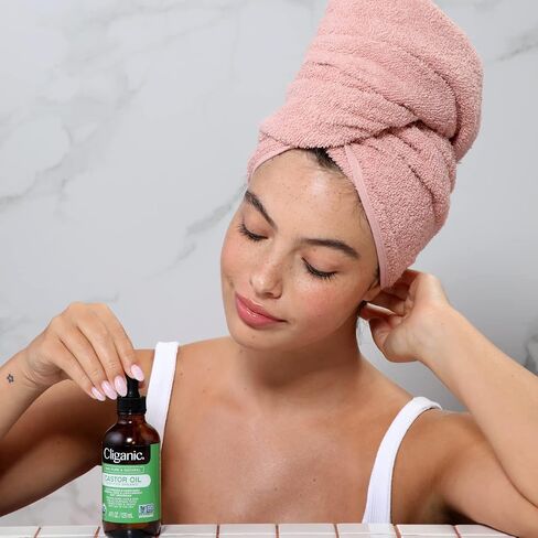 Cliganic Organic Castor Oil, 100% Pure (2oz with Eyelash Kit) - For Eyelashes, Eyebrows, Hair & Skin in Saudi Arabia