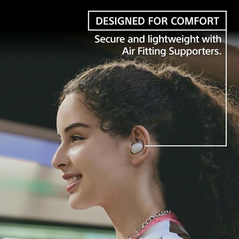 سماعات رأس Sony LinkBuds Fit اللاسلكية تمامًا والمانعة للضوضاء، صغيرة وخفيفة مع دعامات Air Fitting مطورة حديثًا، باللون الأسود in Saudi Arabia