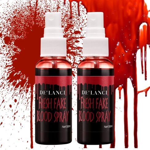 DE'LANCI Edible Fake Blood Gel, Realistic Sfx Fake Blood Makeup Kit, Washable Fake Blood for Clothes Mouth Eyes, Special Effects Makeup Kit for Vampire Zombie Halloween Fake Blood Makeup- 60g(2.12 Oz) in Saudi Arabia
