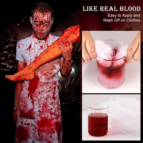 DE'LANCI Edible Fake Blood Gel, Realistic Sfx Fake Blood Makeup Kit, Washable Fake Blood for Clothes Mouth Eyes, Special Effects Makeup Kit for Vampire Zombie Halloween Fake Blood Makeup- 60g(2.12 Oz) in Saudi Arabia