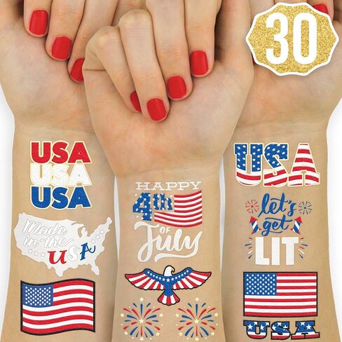 xo, Fetti Fourth of July Decorations Tattoos - 70 styles | Red White and Blue Party Supplies, 4th of July, USA Flag, Memorial Day in Saudi Arabia