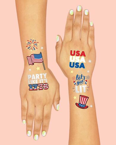 xo, Fetti Fourth of July Decorations Tattoos - 70 styles | Red White and Blue Party Supplies, 4th of July, USA Flag, Memorial Day in Saudi Arabia