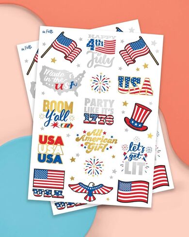 xo, Fetti Fourth of July Decorations Tattoos - 70 styles | Red White and Blue Party Supplies, 4th of July, USA Flag, Memorial Day in Saudi Arabia