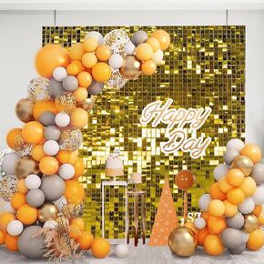 Black Shimmer Wall Backdrop 12PCS Sequin Wall Panels Square Sequin Backdrop for Wedding Birthday Anniversary Disco Party Wall Decoration