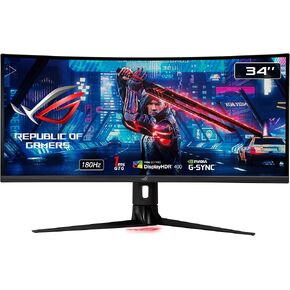 ASUS ROG Strix 34" Gaming Monitor (XG349C) - UWQHD (3440 x 1440), 180Hz, 1ms, Extreme Low Motion Blur Sync, 135% sRGB, G-Sync Compatible, DisplayHDR 400, Eye Care, USB-C, DisplayPort, HDMI, Black