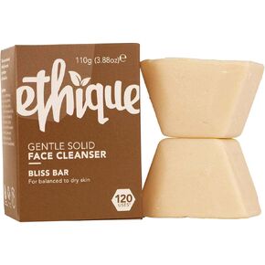 Ethique Bliss Bar Gentle Solid Face Cleanser for Balanced to Dry Skin - Plastic-Free, Vegan, Cruelty-Free, Eco-Friendly, 3.88 oz (Pack of 1)
