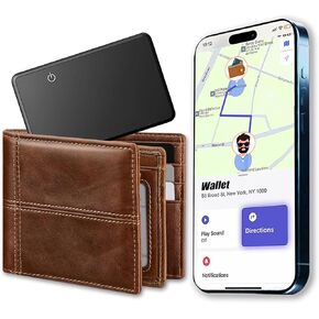 Wallet Tracker Card - Wireless Charging Wallet Finder, IP67 Waterproof, Works with Apple Find My (iOS Only) - Ideal Item Tracker for Wallets, Luggage Tags, Phones, Passports and More