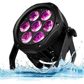 SHEHDS IP65 Waterproof Outdoor Par Lights COB 200W Cool White + Warm White Lighting Stage Wash Lights DMX512 Control Strobe Fanless Muted DJ Lights Party Lights for Christmas Wedding-1 Pack