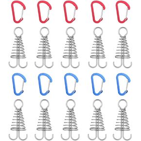 Comimark 10 PCS Outdoor Extended Stainless Steel Ground Nails - Perfect for Plank Deck Boards, Rope Buckles & Camping Tents!