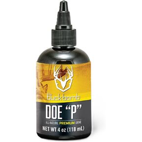 Hunters Specialties Buck Bomb Natural Doe P Liquid Scent w/Wicks | Deer Buck Lure Hunting Post/Pre Rut Scent Attractant for Hunting, 4 Oz (118 ml.)
