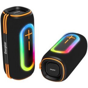Energizer Portable Bluetooth Speaker with 2400mAh Lithium Ion Battery for Emergency Temporary Charging and Color Ring Light Bar_BTS206