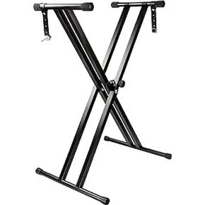 RockJam Xfinity Heavy-Duty, Double-X, Pre-Assembled, Infinitely Adjustable Piano Keyboard Stand with Locking Straps