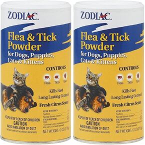Zodiac Flea & Tick Powder for Dogs, Puppies, Cats & Kittens beige Small
