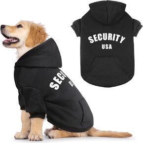 Dog Sweater Large Size Dog Security Dog Hoodie Warm Cozy Brushed Fleece Interior Dog Clothes Dog Sweatshirt with Pocket Dog Hoodie for Large Dogs(XXL)