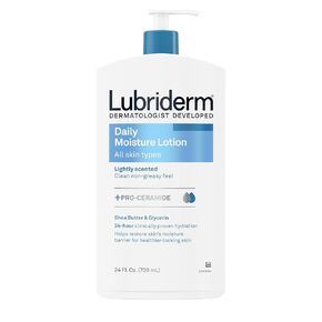 Lubriderm Daily Moisture Hydrating Body and Hand Lotion To Help Moisturize Dry Skin with Pro-Vitamin B5 For Healthy-Looking Skin, Non-Greasy, 24 fl. oz