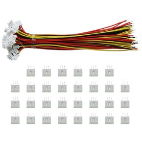 30 Sets JST PH 3 Pin Miniature Connector JST 2.0 Ph 3 Pin Female Connector Plug with 15cm Cord and Male Plug Application for Electrical Appliances Automotive Robotics PCB Control Panel