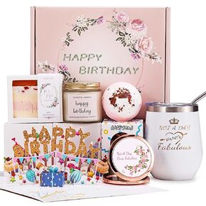 Birthday Gifts for Women,Happy Birthday Bath Set Relaxing Spa Gift Baskets Ideas for Her, Mom, Sister, Female Friends, Coworker, Wife, Girlfriend, Daughter, Unique Gifts for Women Who Have Everything