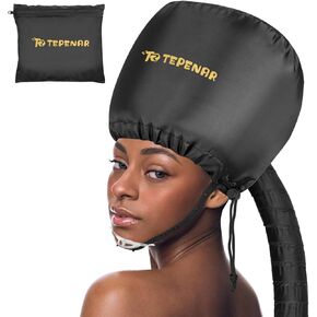 Bonnet Hood Hair Dryer Attachment: Upgraded Extra Large Adjustable Soft Dryer Caps - Easy to Use for Natural Curly Textured Hair Care Styling Fast Drying - Rose Gold
