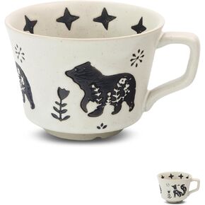 Ceramic Coffee Mug, 12 oz Novelty Unique Teacup with Large Handle, Stoneware Cup for Tea Mocha Latte Cappuccino Espresso (1 Pack, Fox)