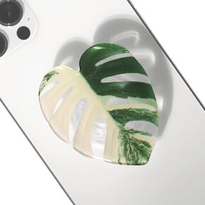 OnTheGrip Cute Acrylic Tropical Leaf Design Collapsible Expandible Mobile Phone Grip Stand Holder for Smartphone Tablet Cell Phone Accessory (Gloriosum)
